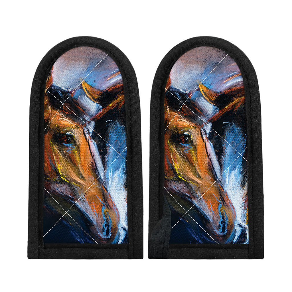 Couple Horses Painting Print Skillet Handle Cover