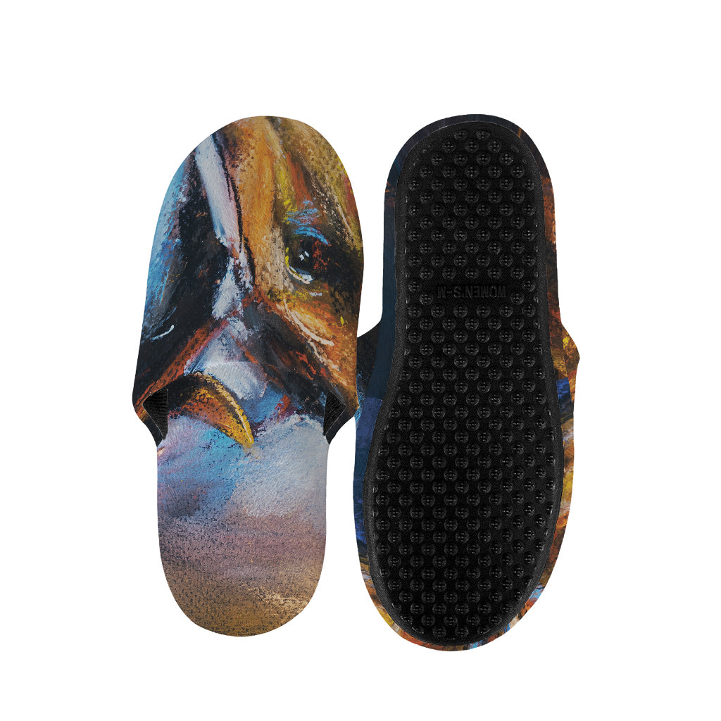 Couple Horses Painting Print Slippers