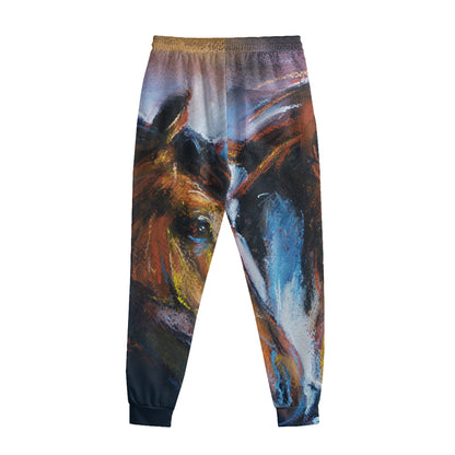 Couple Horses Painting Print Sweatpants