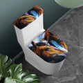 Couple Horses Painting Print Toilet Lid And Tank Cover Set