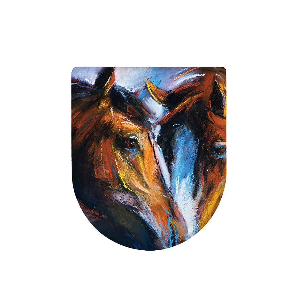 Couple Horses Painting Print Toilet Lid Cover