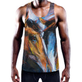 Couple Horses Painting Print Men's Workout Tank Top