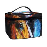 Couple Horses Painting Print Travel Makeup Bag