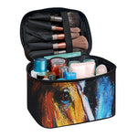 Couple Horses Painting Print Travel Makeup Bag