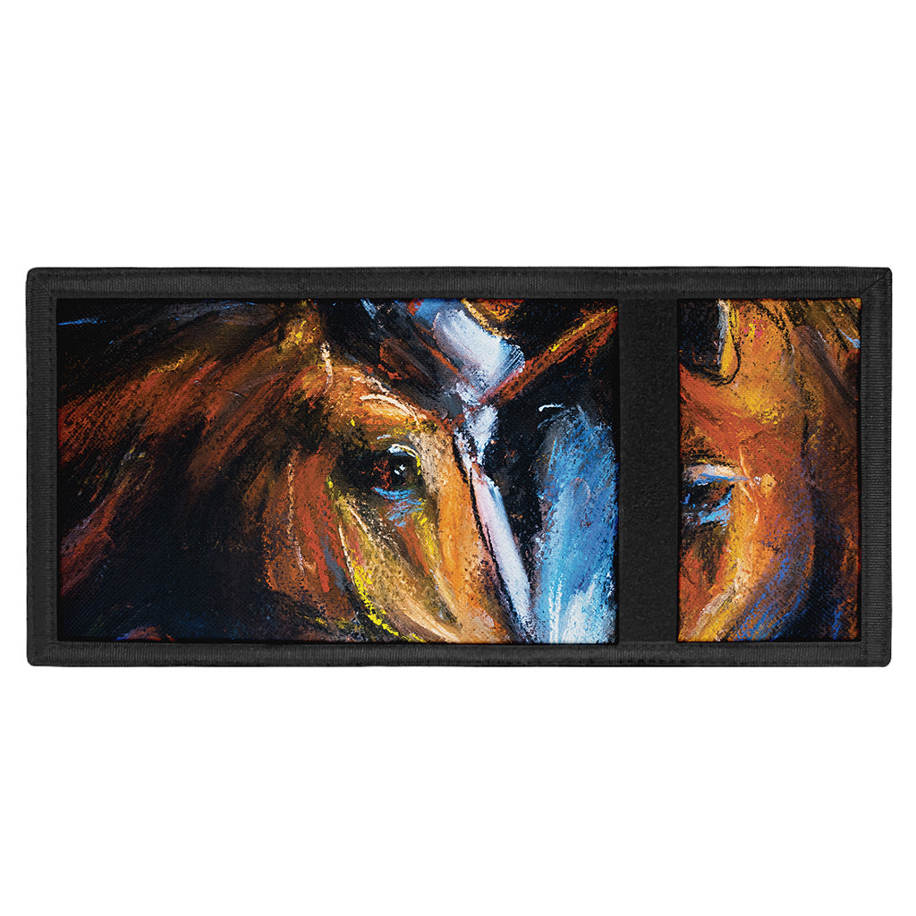 Couple Horses Painting Print Trifold Wallet