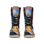 Couple Horses Painting Print Winter Boots