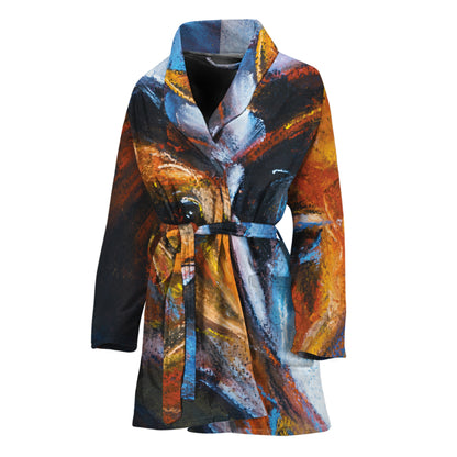 Couple Horses Painting Print Women's Bathrobe
