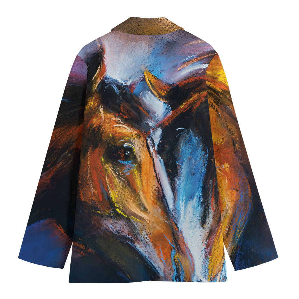 Couple Horses Painting Print Women's Blazer