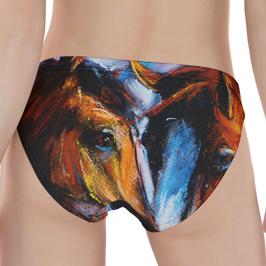 Couple Horses Painting Print Women's Panties