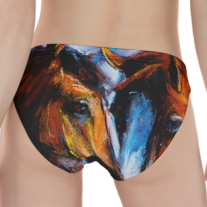 Couple Horses Painting Print Women's Panties