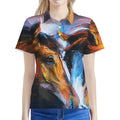 Couple Horses Painting Print Women's Polo Shirt