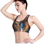 Couple Horses Painting Print Women's Sports Bra