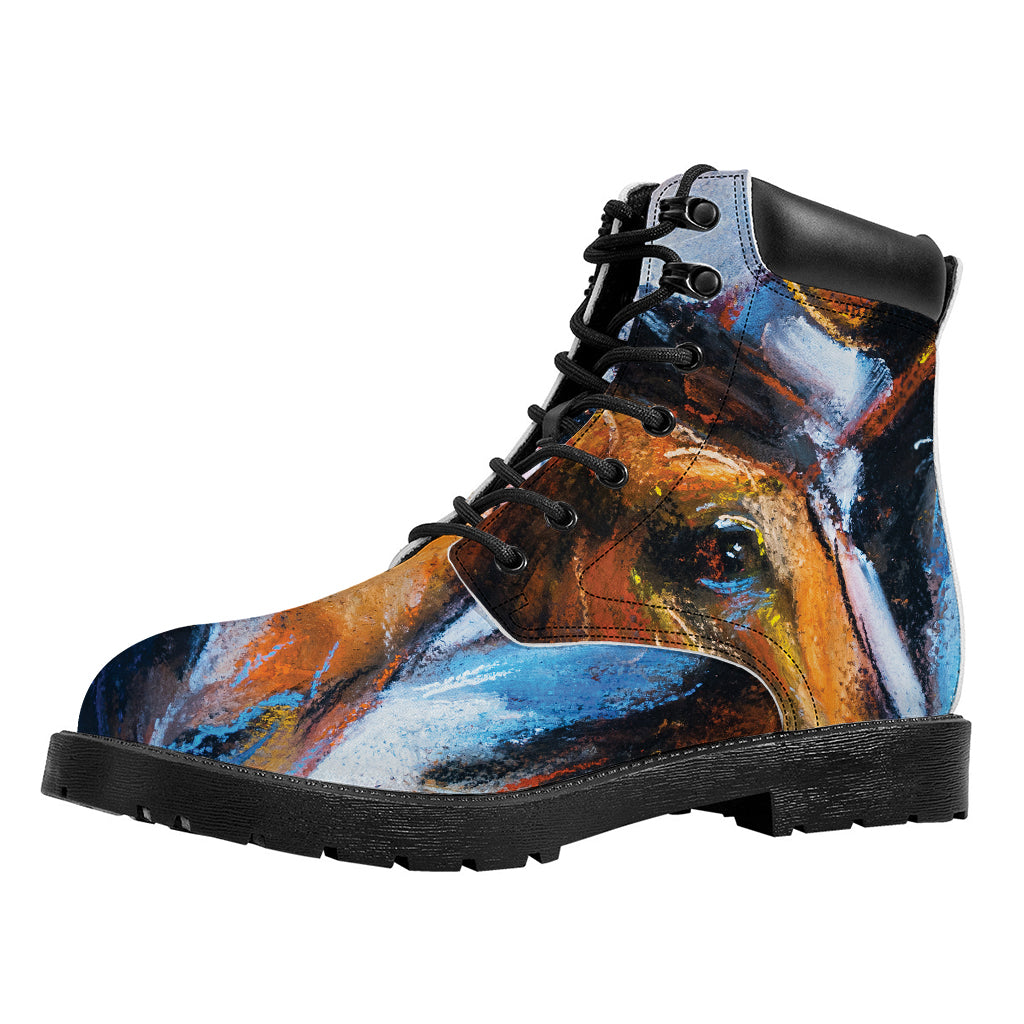Couple Horses Painting Print Work Boots