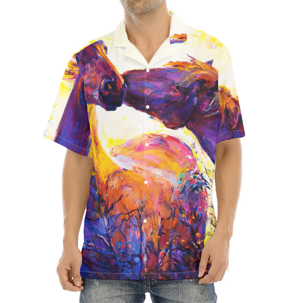 Couple Horses Portrait Print Aloha Shirt