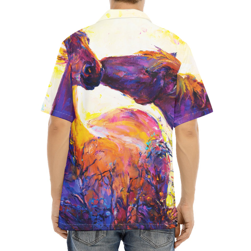 Couple Horses Portrait Print Aloha Shirt