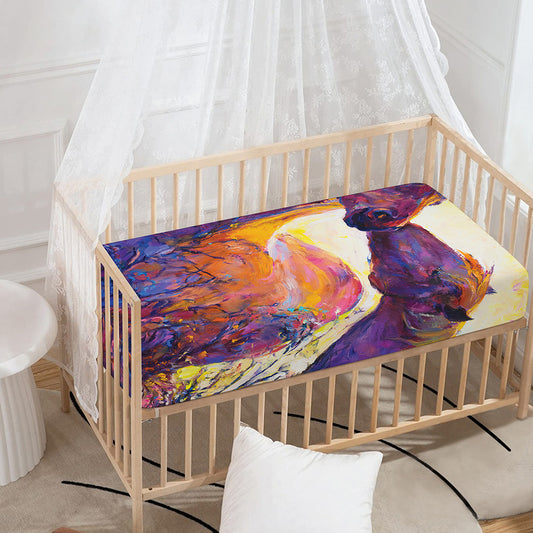 Couple Horses Portrait Print Baby Crib Sheet