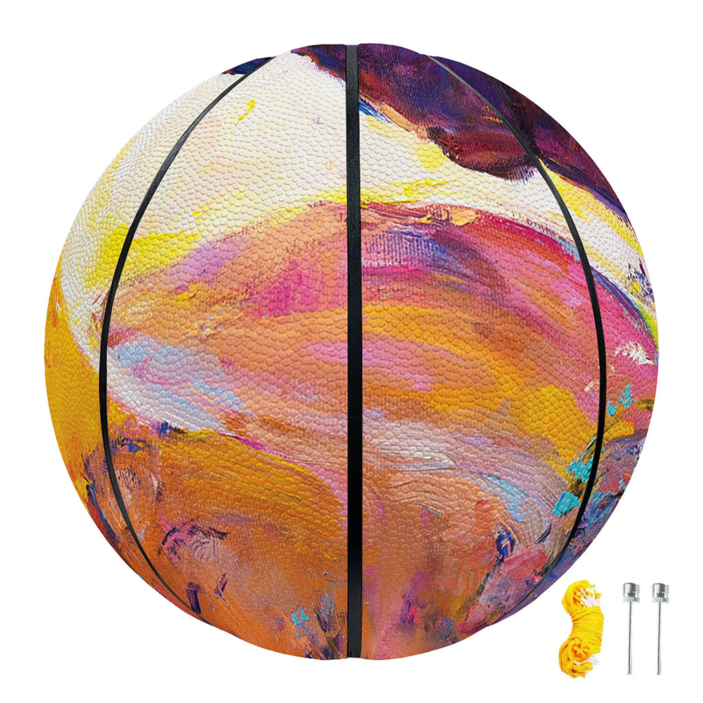 Couple Horses Portrait Print Basketball