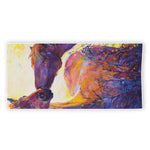 Couple Horses Portrait Print Beach Towel
