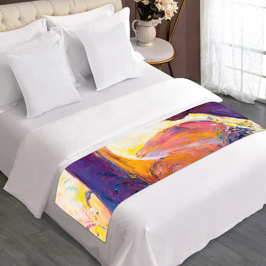 Couple Horses Portrait Print Bed Runner