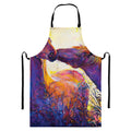 Couple Horses Portrait Print Bib Apron With Pocket