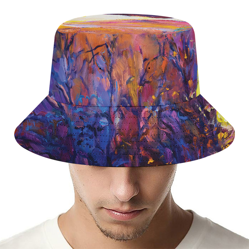 Couple Horses Portrait Print Bucket Hat