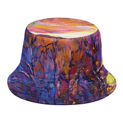 Couple Horses Portrait Print Bucket Hat