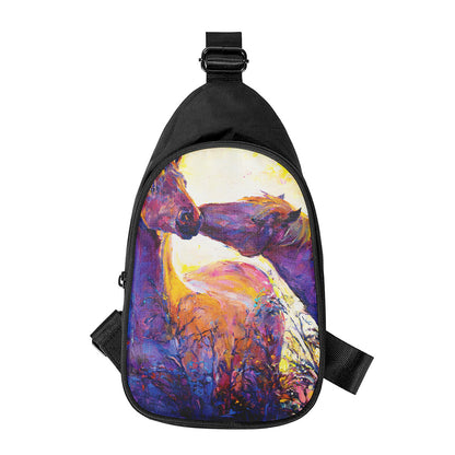 Couple Horses Portrait Print Chest Bag
