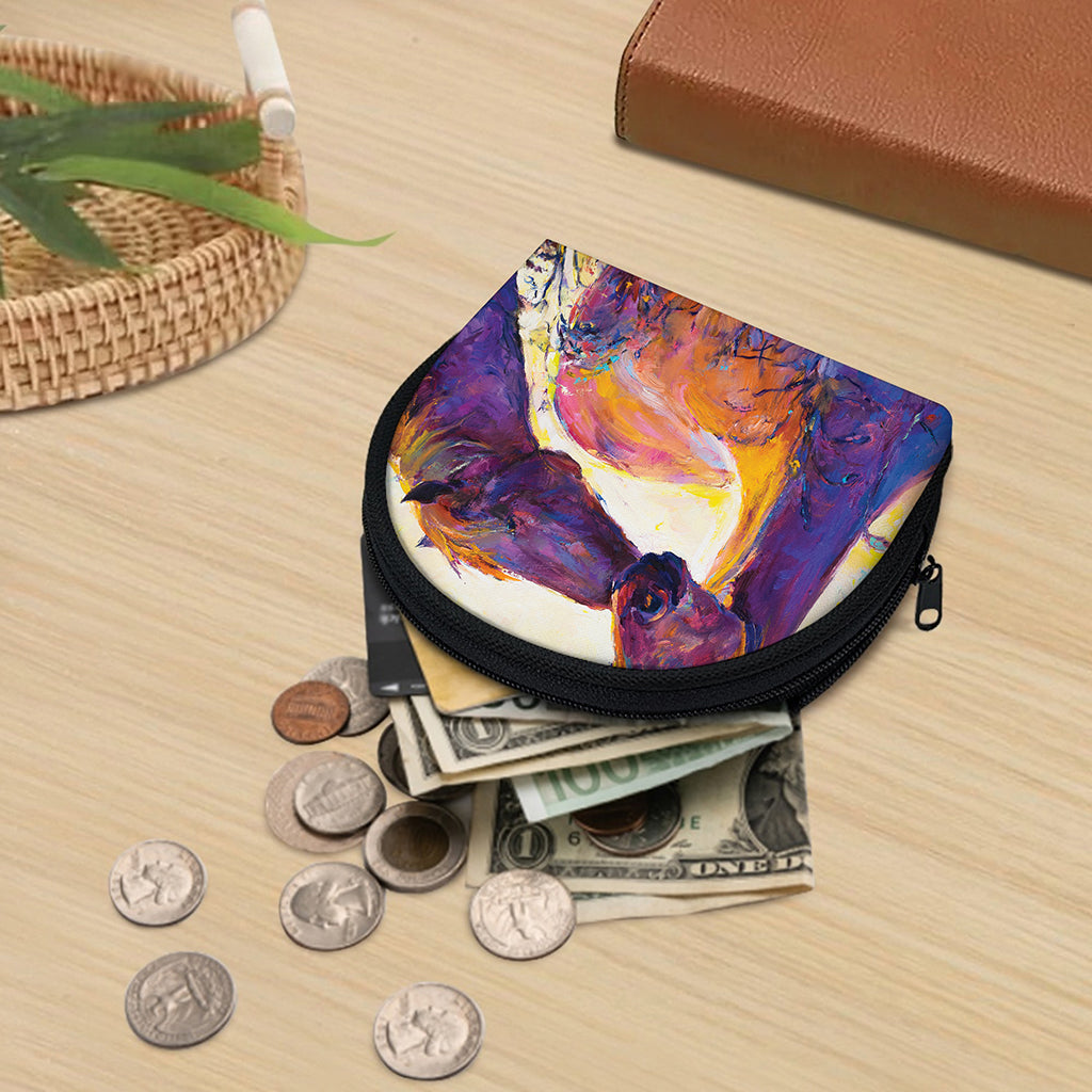 Couple Horses Portrait Print Coin Purse