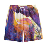 Couple Horses Portrait Print Cotton Shorts