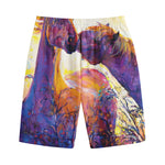 Couple Horses Portrait Print Cotton Shorts