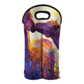 Couple Horses Portrait Print Double Neoprene Wine Tote