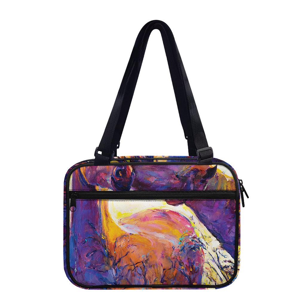 Couple Horses Portrait Print Double Strap Bible Bag