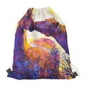 Couple Horses Portrait Print Drawstring Bag