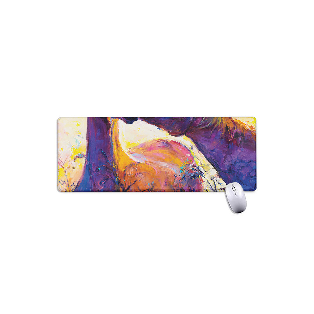 Couple Horses Portrait Print Extended Mouse Pad