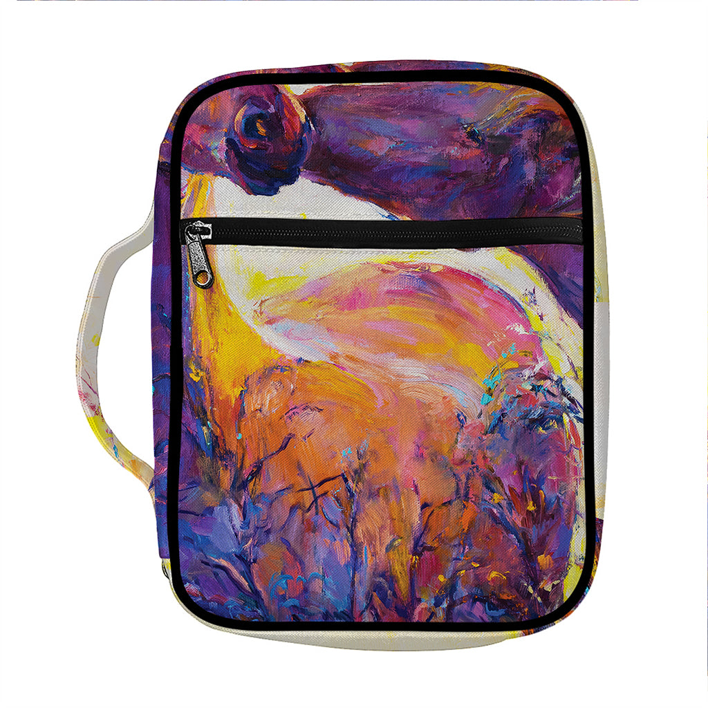 Couple Horses Portrait Print Front Pocket Bible Bag