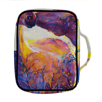 Couple Horses Portrait Print Front Pocket Bible Bag