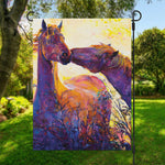 Couple Horses Portrait Print Garden Flag