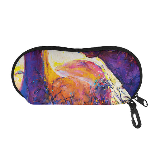 Couple Horses Portrait Print Glasses Case
