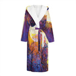 Couple Horses Portrait Print Hooded Bathrobe