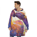 Couple Horses Portrait Print Hoodie Blanket