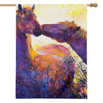Couple Horses Portrait Print House Flag