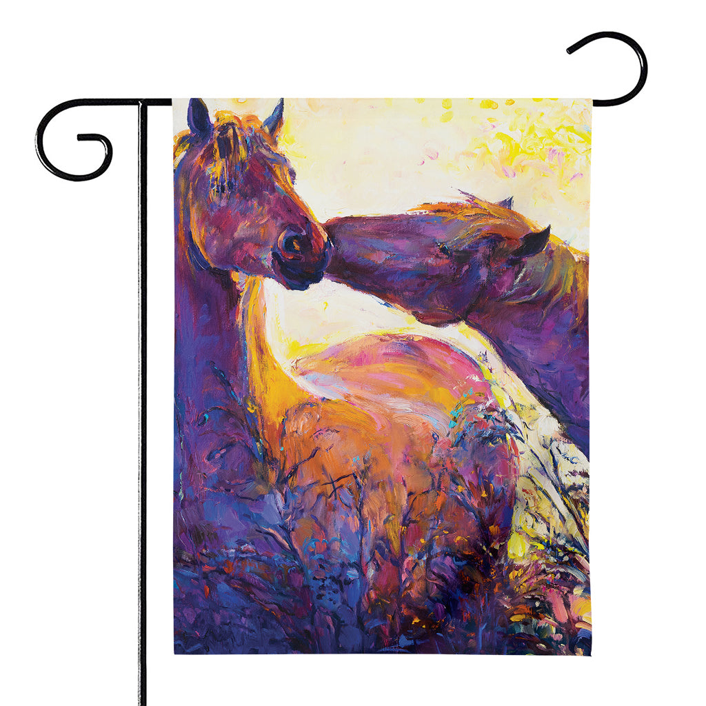 Couple Horses Portrait Print House Flag