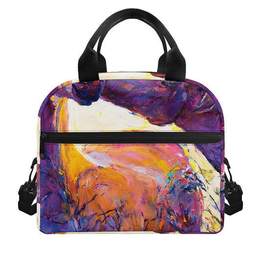 Couple Horses Portrait Print Insulated Lunch Bag