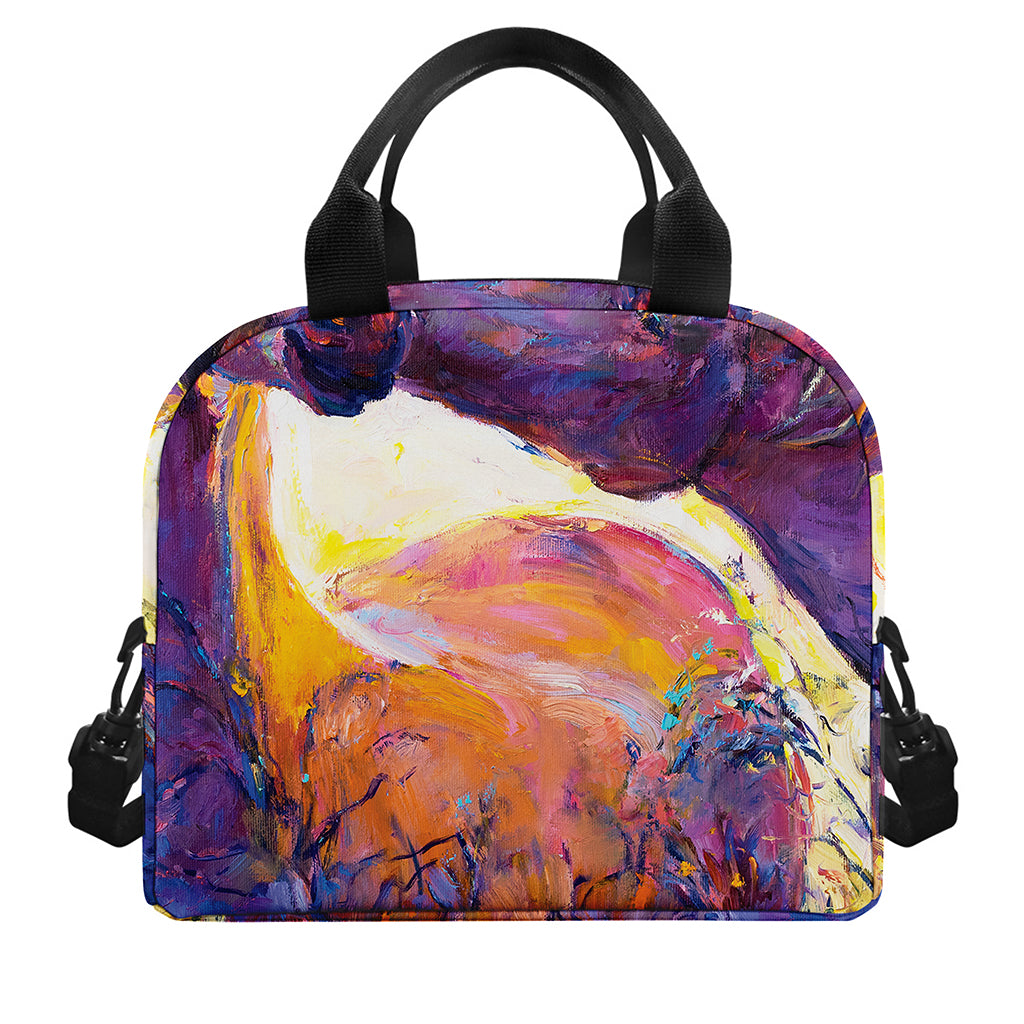 Couple Horses Portrait Print Insulated Lunch Bag