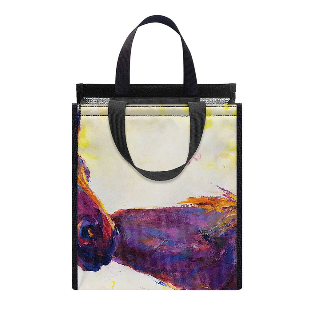 Couple Horses Portrait Print Insulated Lunch Tote