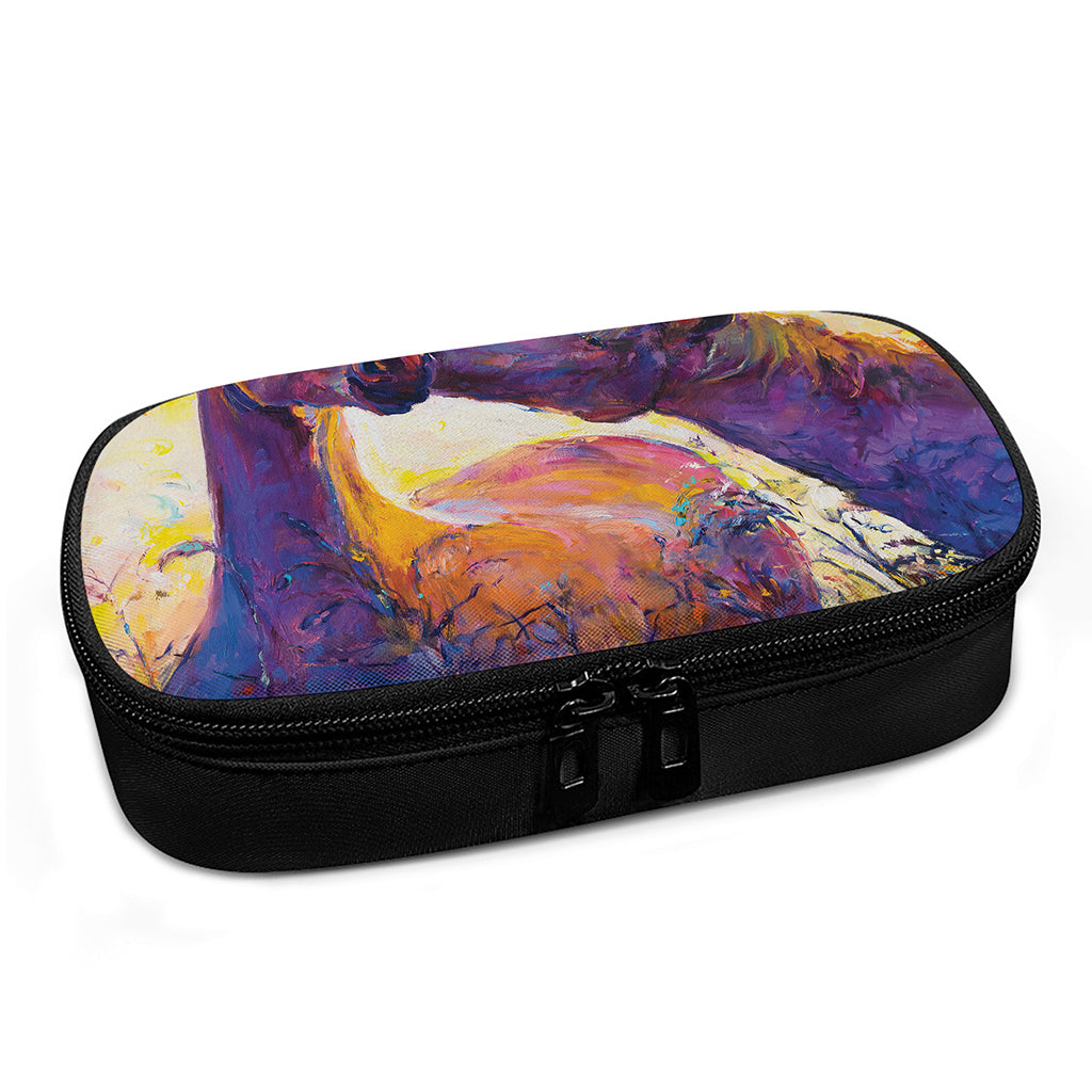 Couple Horses Portrait Print Insulin Cooler Travel Case
