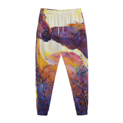 Couple Horses Portrait Print Jogger Pants