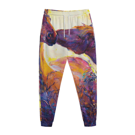 Couple Horses Portrait Print Jogger Pants