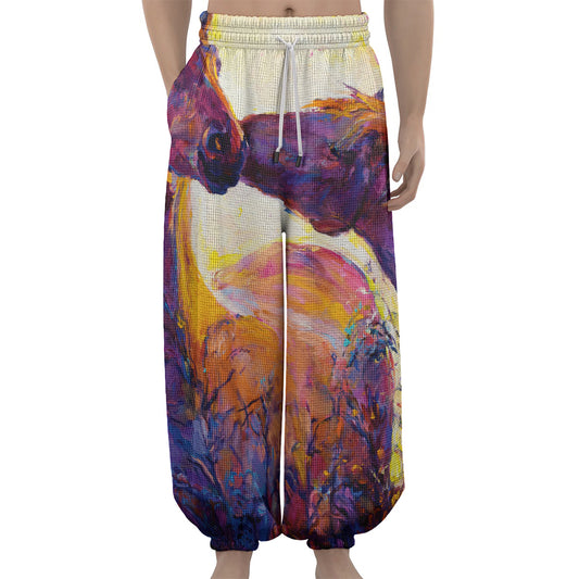 Couple Horses Portrait Print Lantern Pants