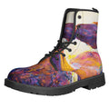 Couple Horses Portrait Print Lace-Up Boots